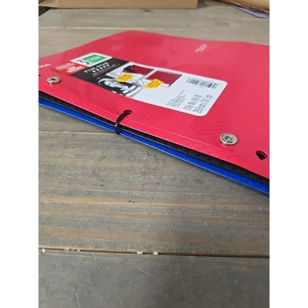 Mead Five‎ Star School 3-Folder Attach A Folder Snap Together Red Binder New